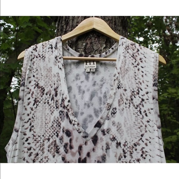 Haute Hippie V-Neck Maxi Dress- Snake Print - Picture 2 of 8